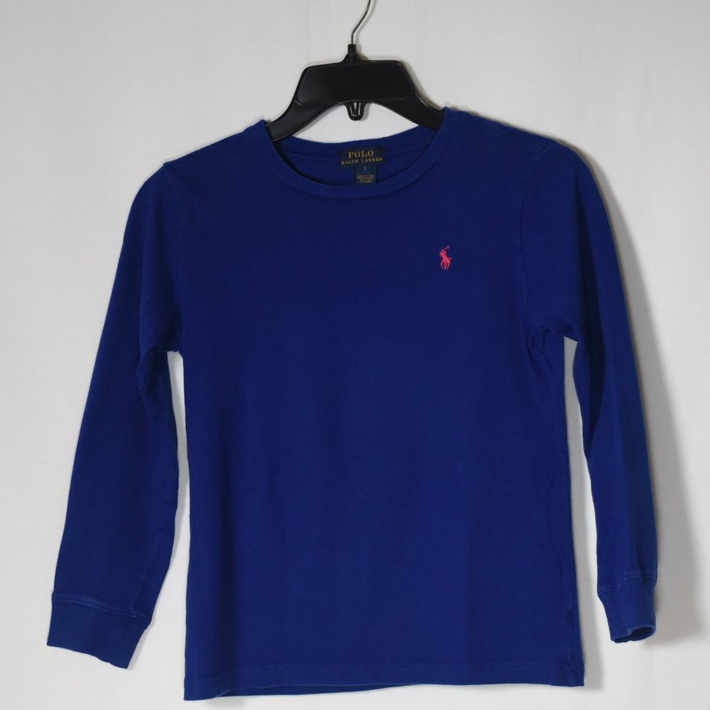Ralph Lauren Boys Blue Long Sleeve T-Shirt. Size 7